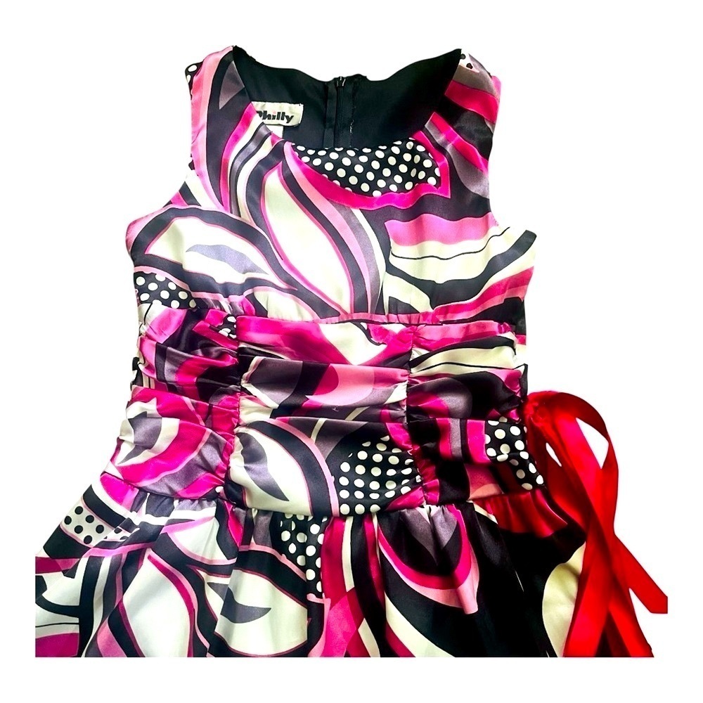 Philly any occasion dress 7 sleeveless scooped neck ruffles ruched waist lining - Picture 11 of 15
